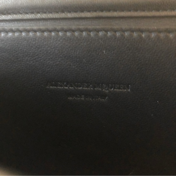 ❌SOLD!!!❌ Authentic Alexander McQueen black insignia leather clutch chain bag - Picture 4 of 5